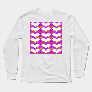 White Bats And Bows Pink Yellow Long Sleeve T-Shirt